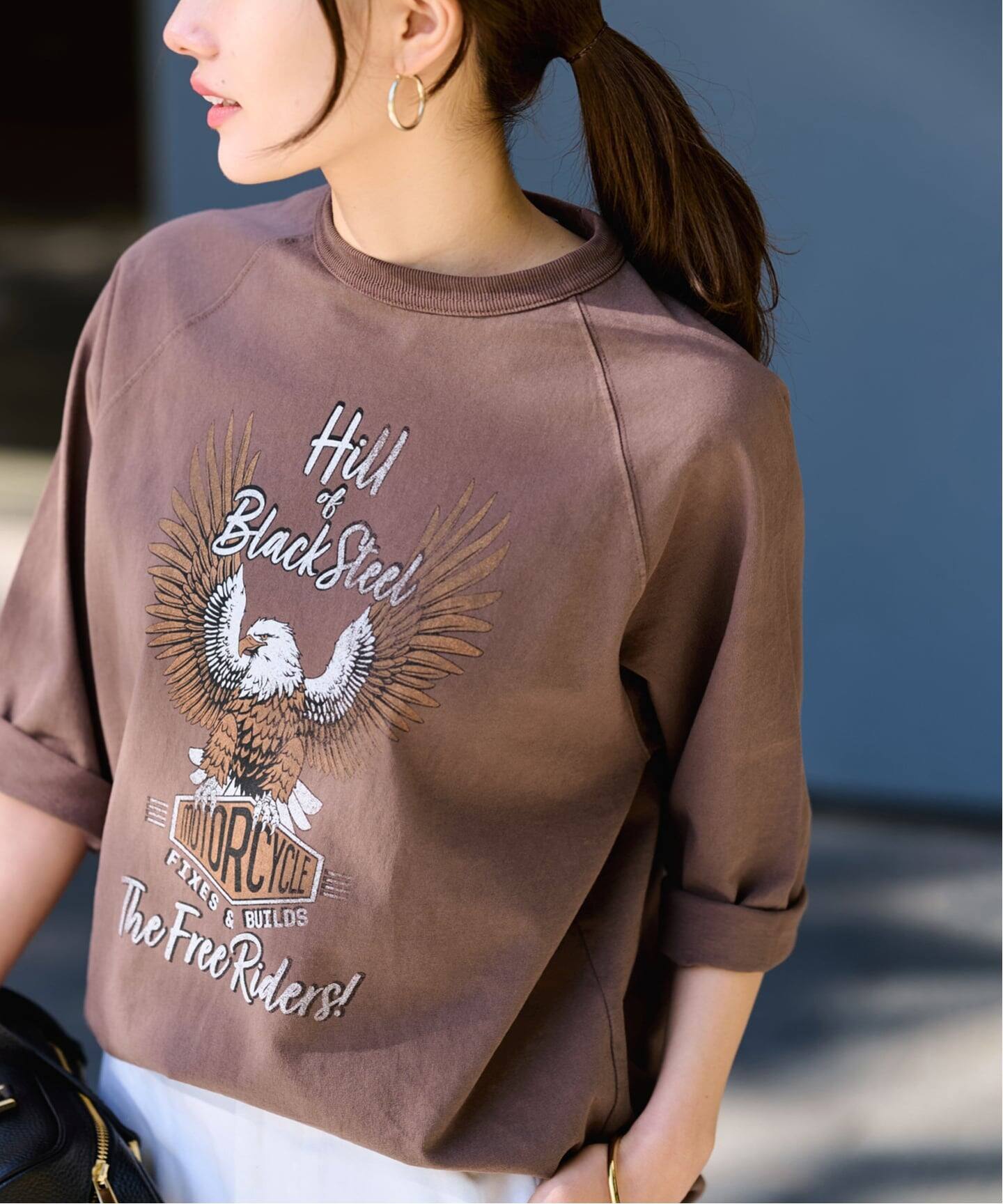 FRAMeWORK | Motorcycle T-shirt / Brown & Beige