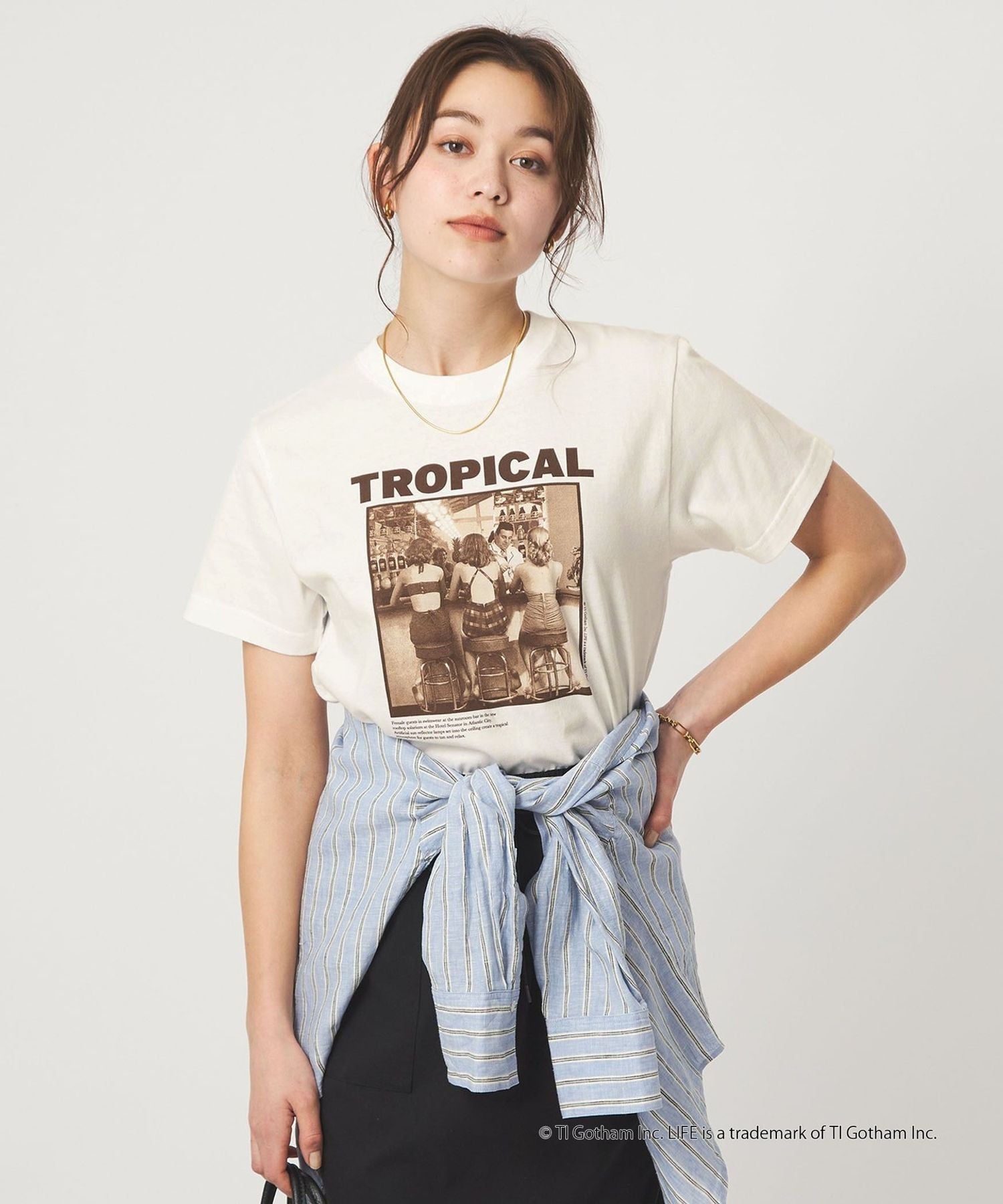 UNITED ARROWS green label relaxing | LIFE PICTURE COLLECTION Short Sleeve T-shirt / Medium Gray