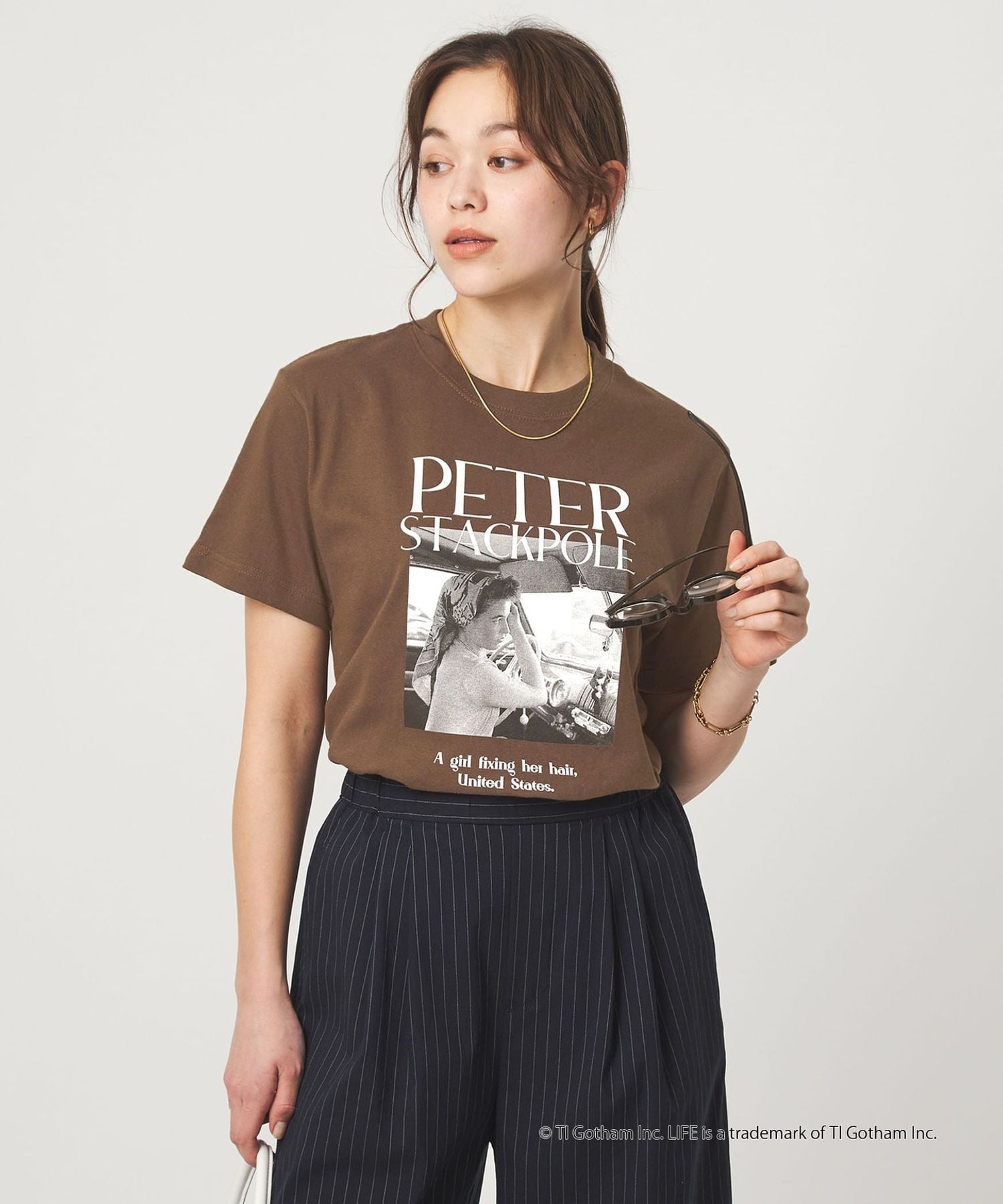 UNITED ARROWS green label relaxing | LIFE PICTURE COLLECTION Short Sleeve T-shirt / DK.BROWN