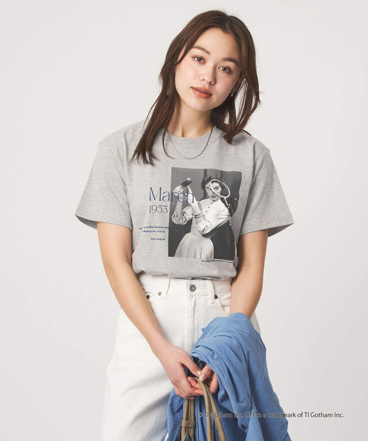 UNITED ARROWS green label relaxing | LIFE PICTURE COLLECTION Short Sleeve T-shirt / Medium Gray