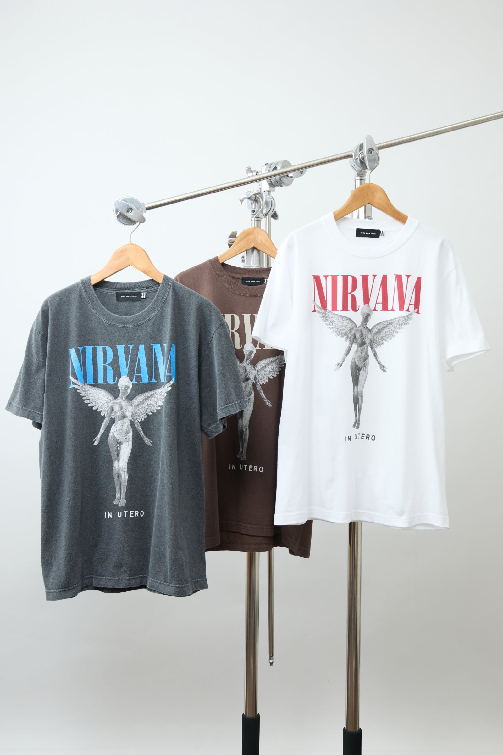 NIRVANA | ニルヴァーナ FLOCKY PRINT T-SHIRT | GOOD ROCK SPEED